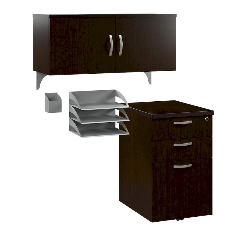 Storage Cabinet with 3-Drawer Mobile File Cabinet and Desk Organizers