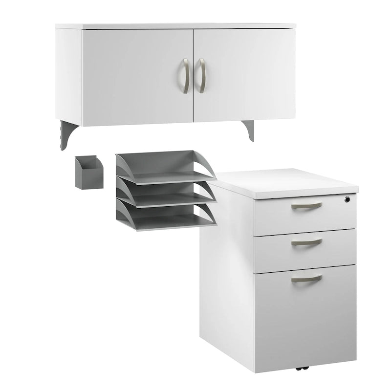 Storage Cabinet with 3-Drawer Mobile File Cabinet and Desk Organizers