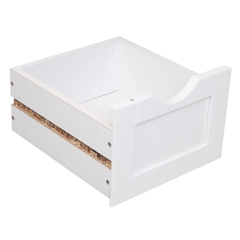 White 4-Drawer Bathroom Storage Cabinet with Semi-Circle Handles
