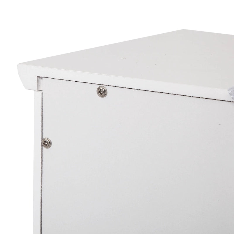 White 4-Drawer Bathroom Storage Cabinet with Semi-Circle Handles