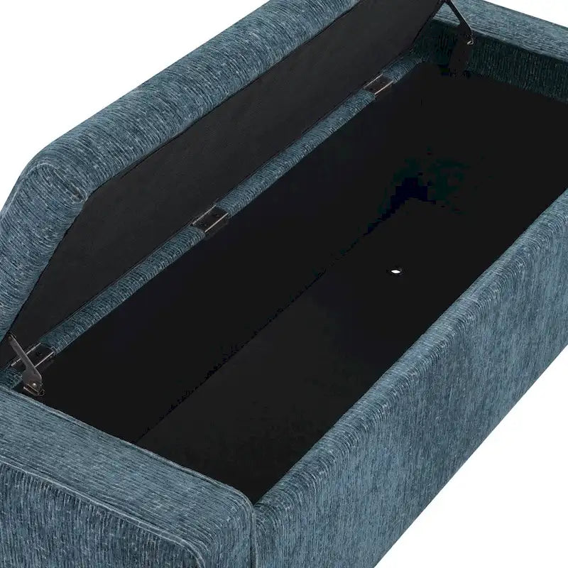 Gepolsterte Sitzbank mit Knopfheftung, Stauraum und Soft-Close-Deckel, neutraler Stoff