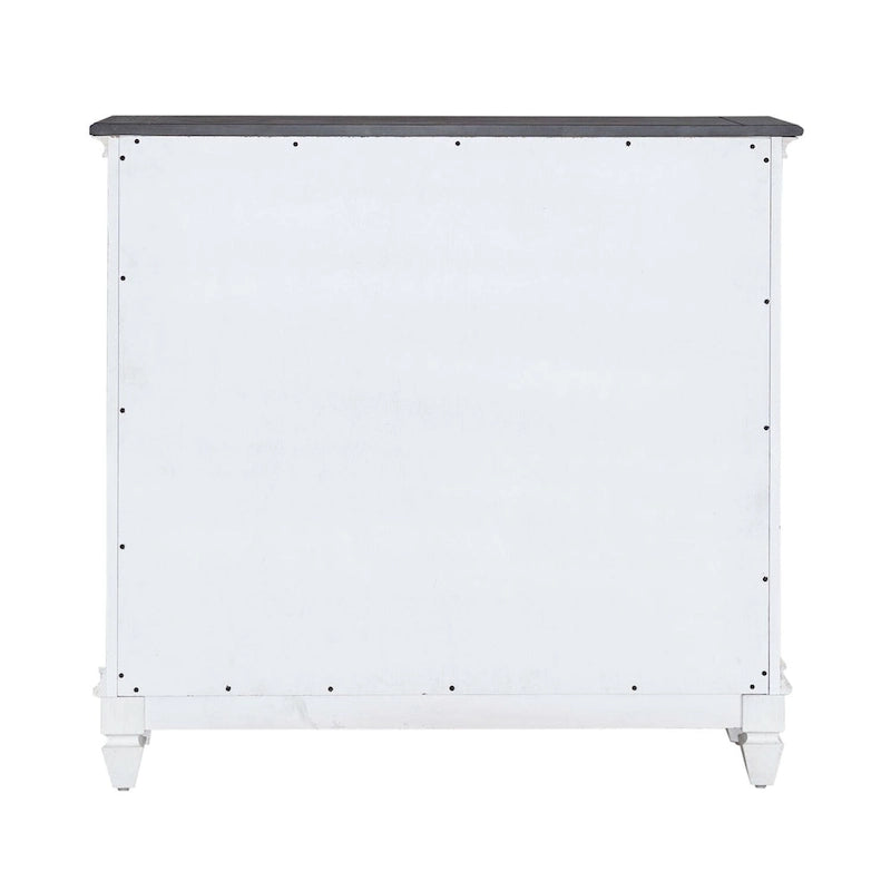 Wire Brushed White Two-Door Accent Hall Console with Charcoal Top