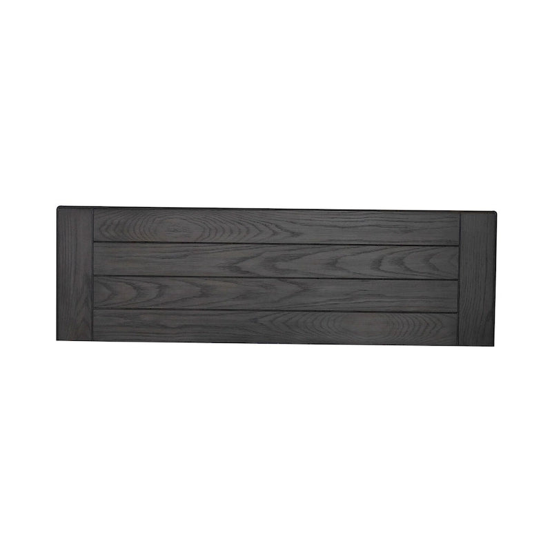 Wire Brushed White Two-Door Accent Hall Console with Charcoal Top