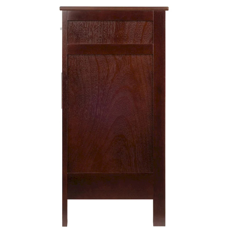 Cappuccino Solid Wood Buffet Cabinet with Wine Grid and Storage Drawers