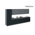 Modern Black Matte Wall and Base Kitchen Cabinet with Soft-Close Doors