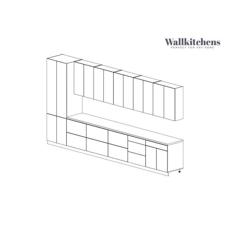 Modern Black Matte Wall and Base Kitchen Cabinet with Soft-Close Doors