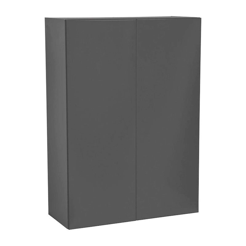 Grey Open Wall Cabinet with 4 Adjustable Shelves Double Door