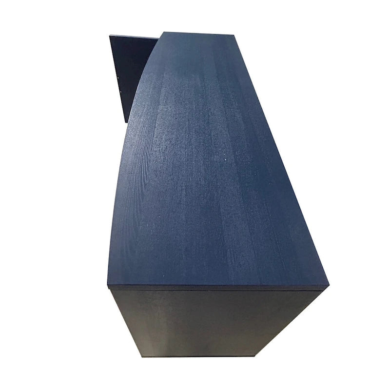Navy Blue 2-Door 3-Drawer Carved Storage Cabinet with Gold Handles