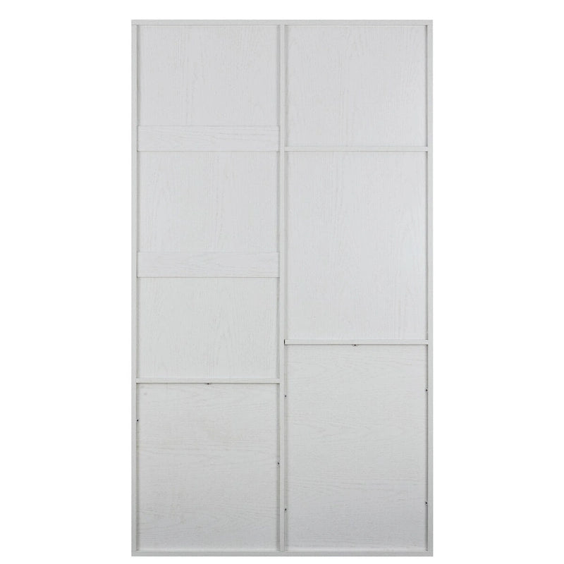 71-Inch Sliding Barn Door Wardrobe with Shelves and Drawers, White