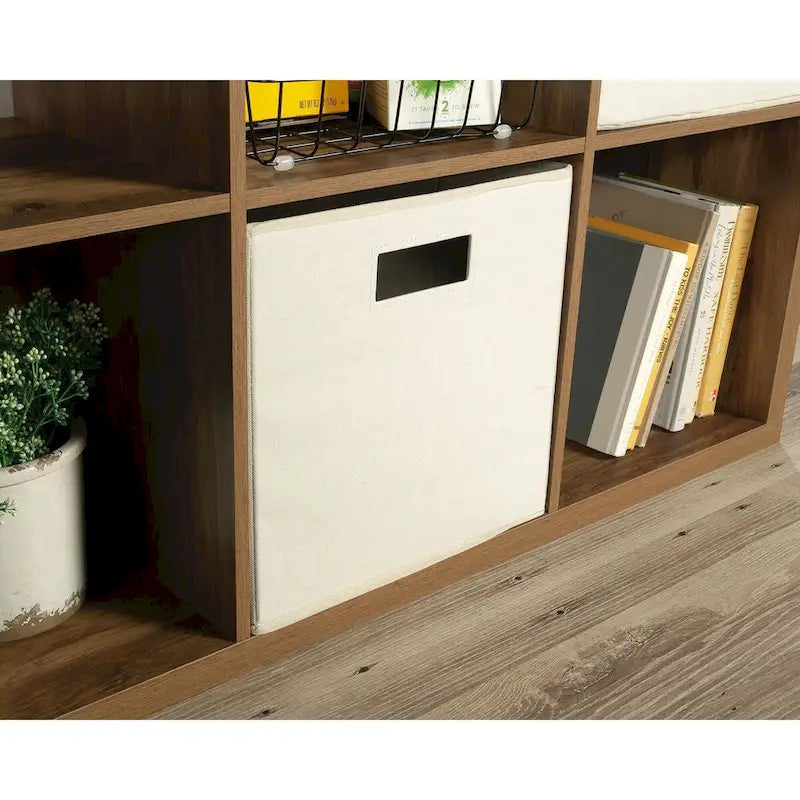 9-Cube Storage Bookcase Open Cubby Shelf Organizer Rural Pine Mystic Oak