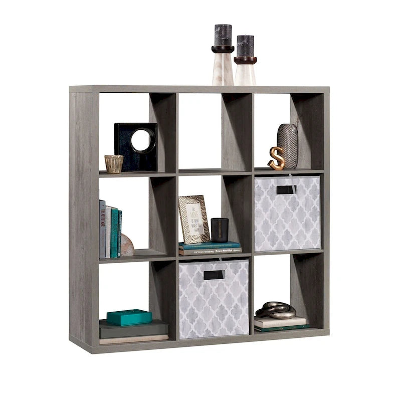 9-Cube Storage Bookcase Open Cubby Shelf Organizer Rural Pine Mystic Oak