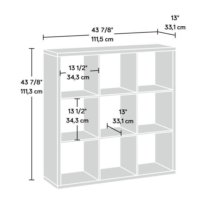 9-Cube Storage Bookcase Open Cubby Shelf Organizer Rural Pine Mystic Oak