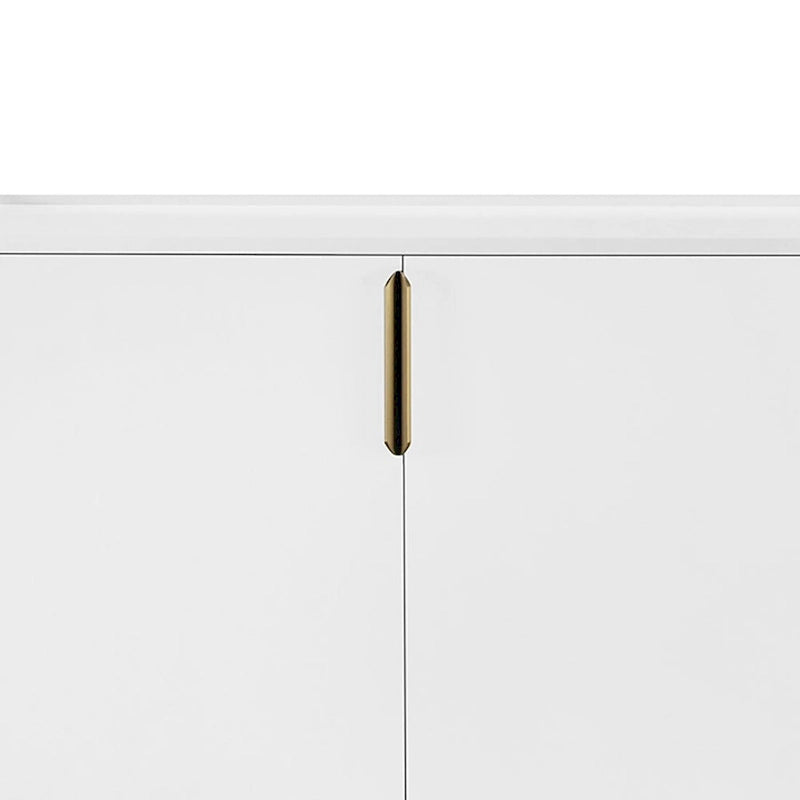 63-Inch Wood Sideboard Cabinet with Gold Handles and Tapered Legs