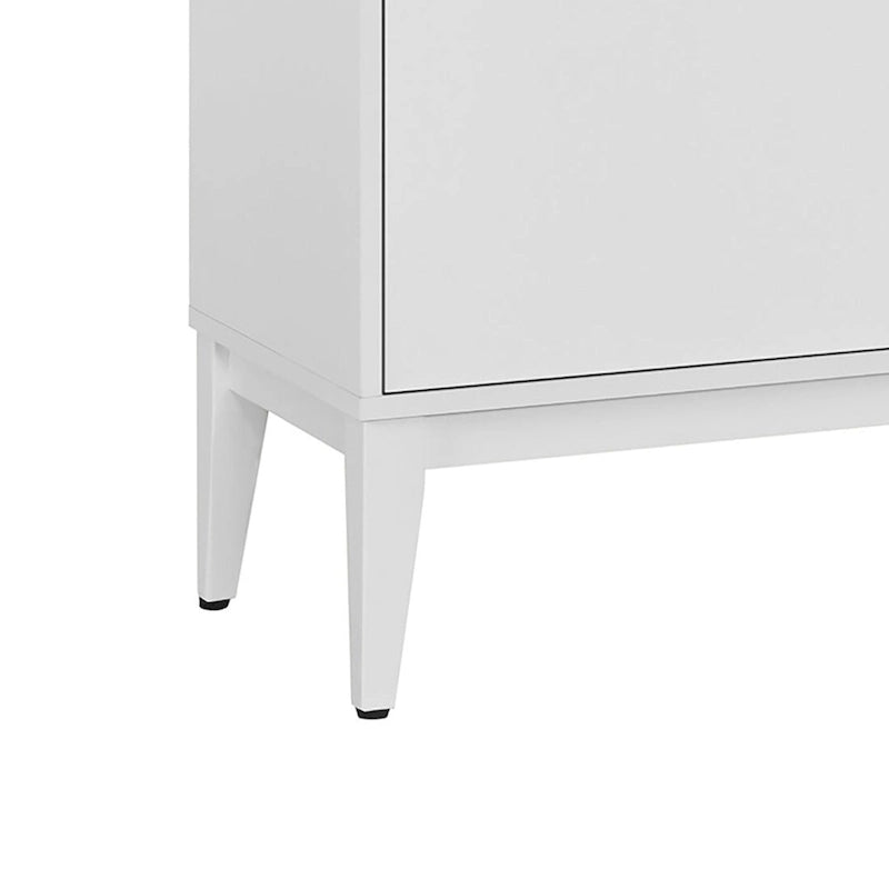 63-Inch Wood Sideboard Cabinet with Gold Handles and Tapered Legs