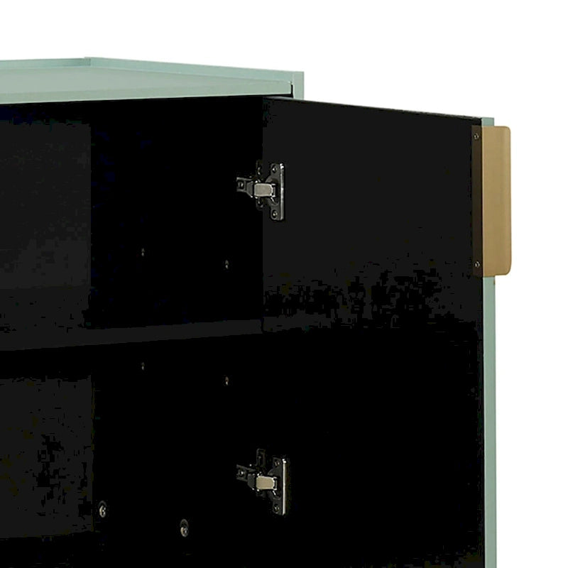 63-Inch Wood Sideboard Cabinet with Gold Handles and Tapered Legs