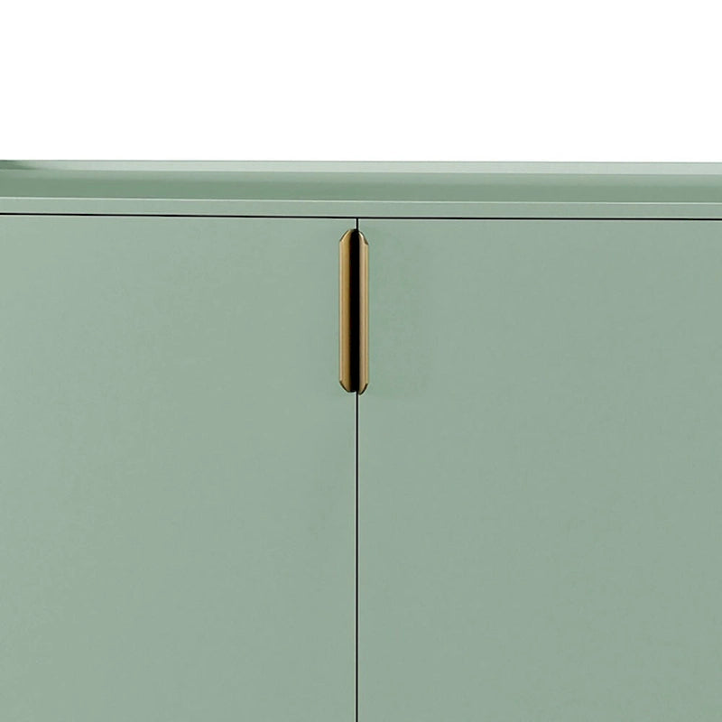 63-Inch Wood Sideboard Cabinet with Gold Handles and Tapered Legs