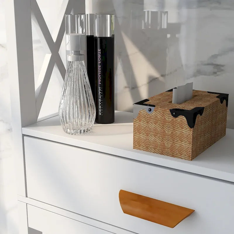 White Over-the-Toilet Storage Cabinet with Drawer and Open Shelves